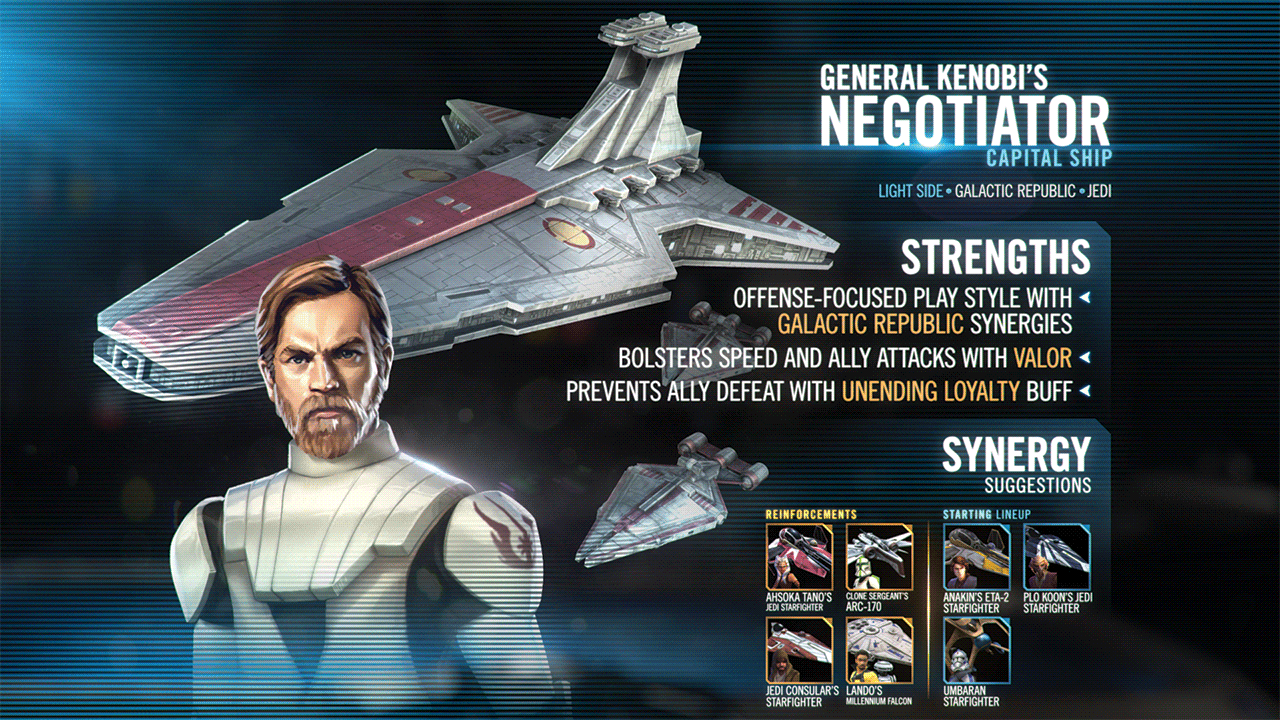 El Negociador del General Kenobi es una de las mejores naves de SWGOH